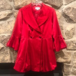 Red satin dressy top